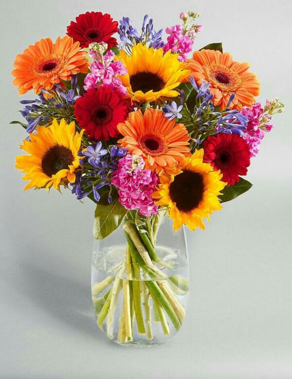 Gerberas Glass Vase Arrangement