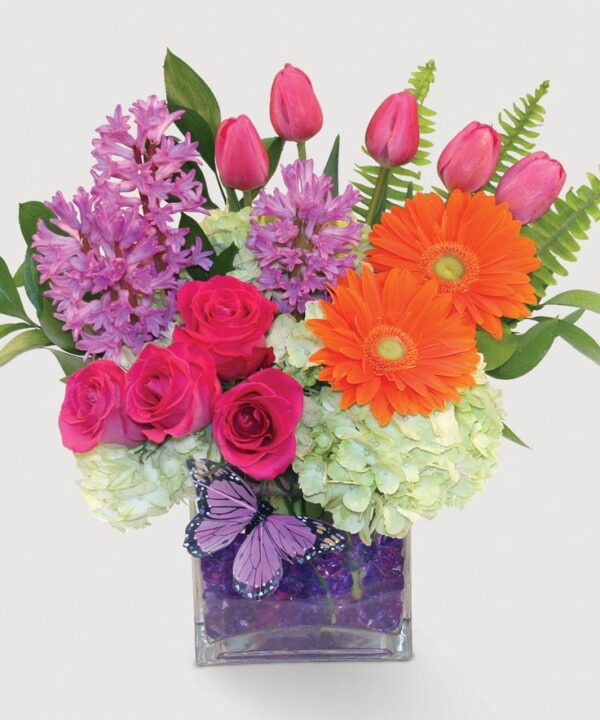 Assorted Flowers Glass Vase Arrangement - Image 10