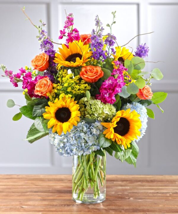 Assorted Flowers Glass Vase Arrangement - Image 11