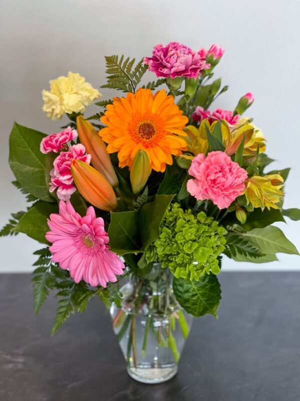 Assorted Flowers Glass Vase Arrangement - Image 12