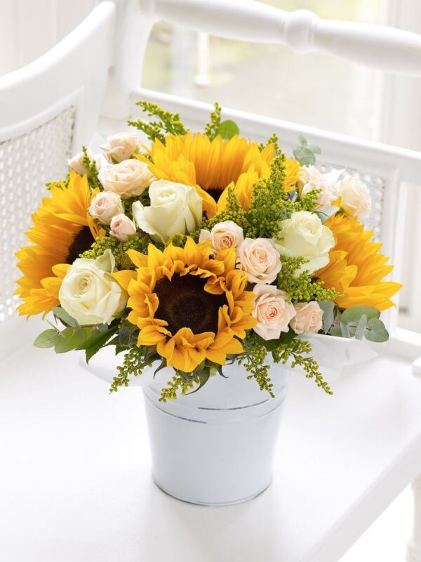 Sunflowers Glass Vase Arrangement - Image 6