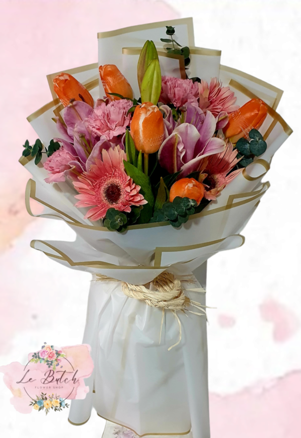 Assorted Flowers with Tulips Bouquet - Image 4