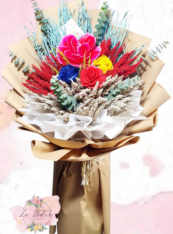 Imported Dried Flowers Bouquet - Image 4