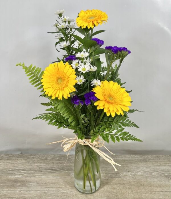 Gerberas Glass Vase Arrangement - Image 8