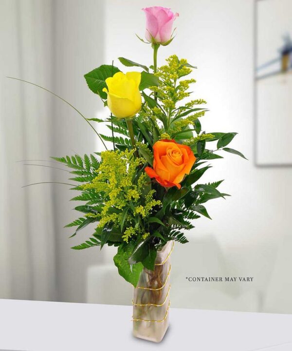 Roses Glass Vase Arrangement - Image 11