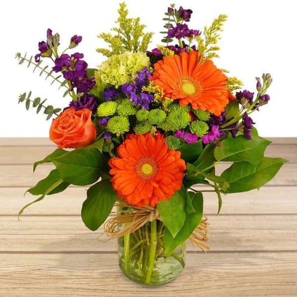 Assorted Flowers Glass Vase Arrangement - Image 15